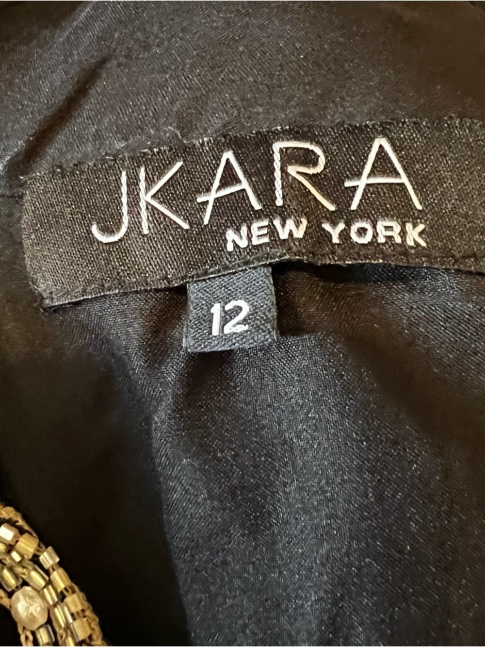 JKara Black Beaded Sleeveless Evening Gown Size 12 - Picture 12 of 13